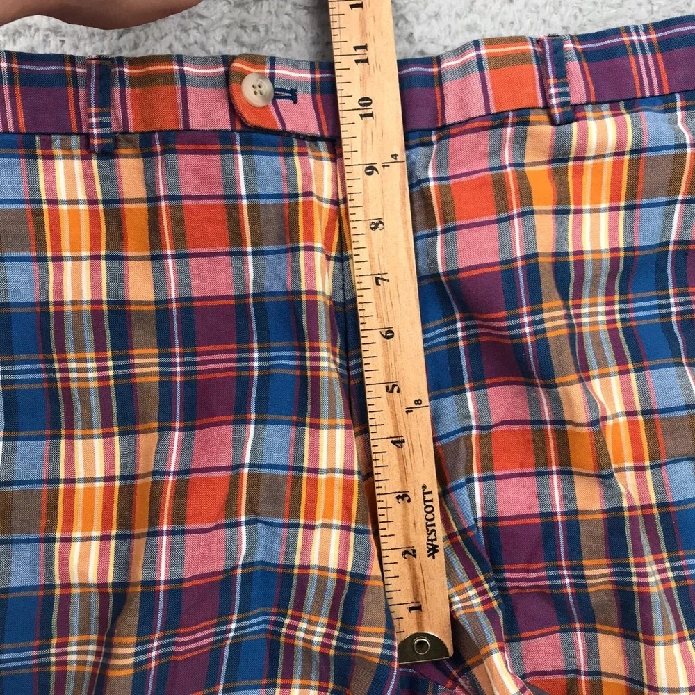 Peter Millar Shorts Mens 34 Colorful Madras Plaid 100% Cotton 8